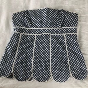 Strapless Lilly Pulitzer top Sz 0 navy gingham